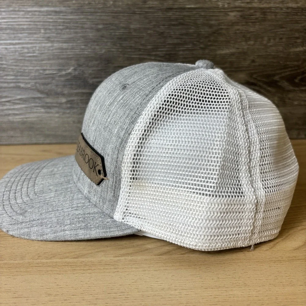 Seabrook Hat Cap Snap Back Gray White Mesh Trucker Patch Mens Legacy Casual